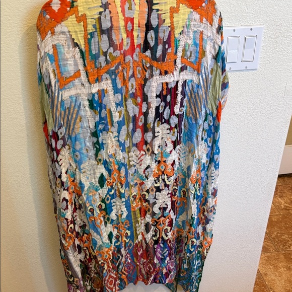 Vibrant Multicolor Kimono Wrap/ Swimsuit cover - Picture 2 of 5